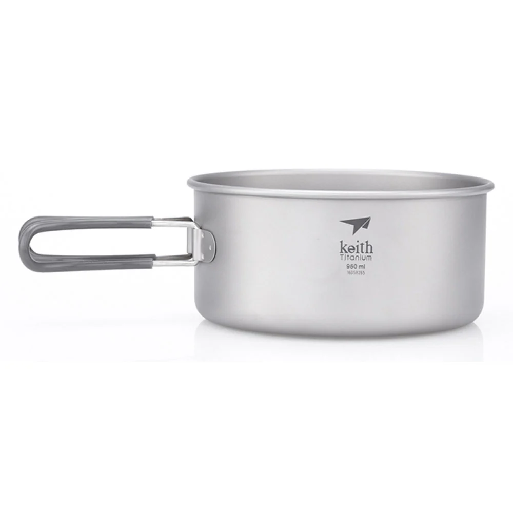 Keith 2 Piece Titanium Pot and Pan Cookset 950ml + 600ml - Image 5